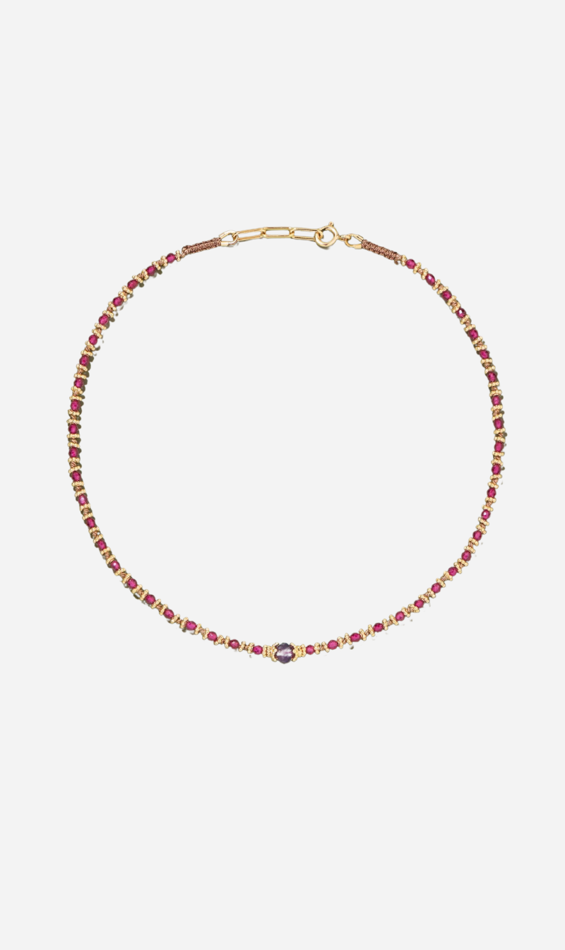 Tityaravy | Adhyia Necklace - Rubellite/Amethyst