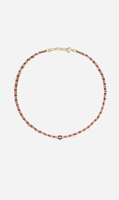 Tityaravy | Adhyia Necklace - Rubellite/Amethyst