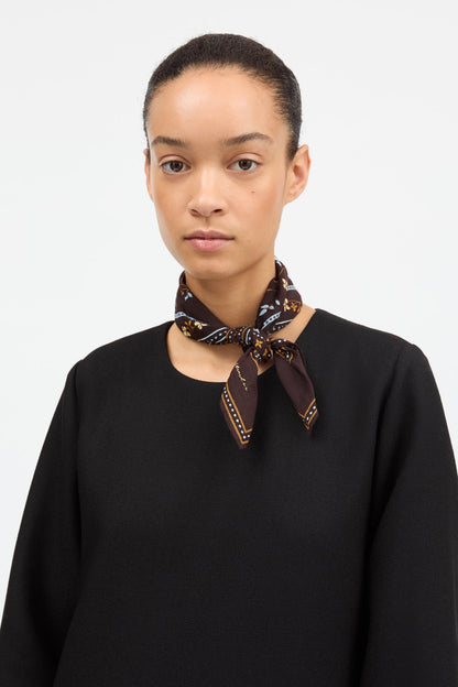 Skall Studio | Skall Floral Scarf - Dark Brown