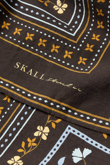 Skall Studio | Skall Floral Scarf - Dark Brown