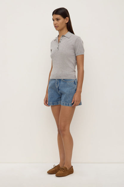 Assembly Label | Sloane Cotton Cashmere Polo - Grey Marle