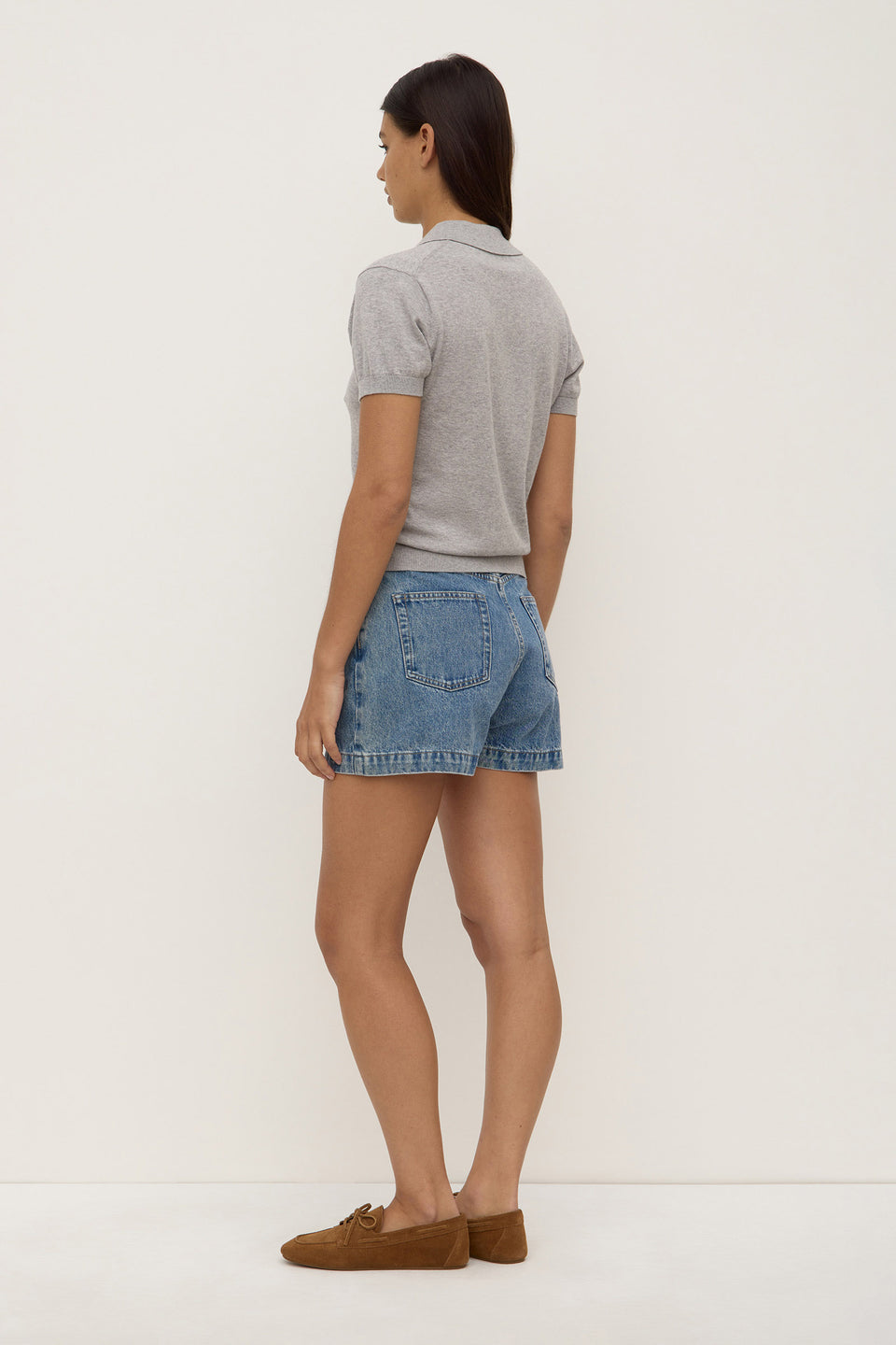 Assembly Label | Sloane Cotton Cashmere Polo - Grey Marle