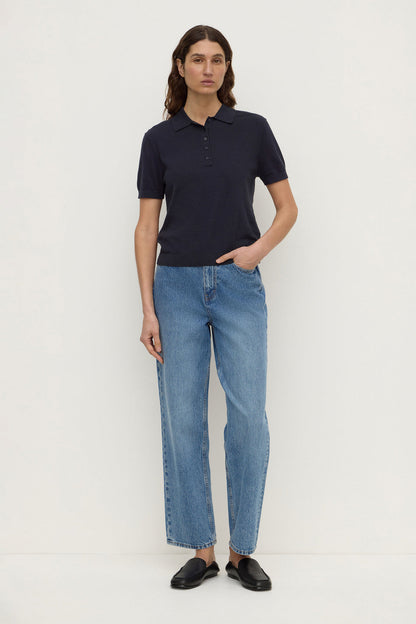 Assembly Label | Sloane Cotton Cashmere Polo - True Navy