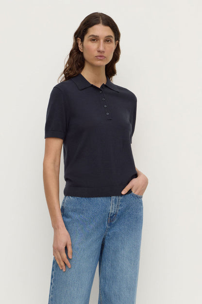 Assembly Label | Sloane Cotton Cashmere Polo - True Navy