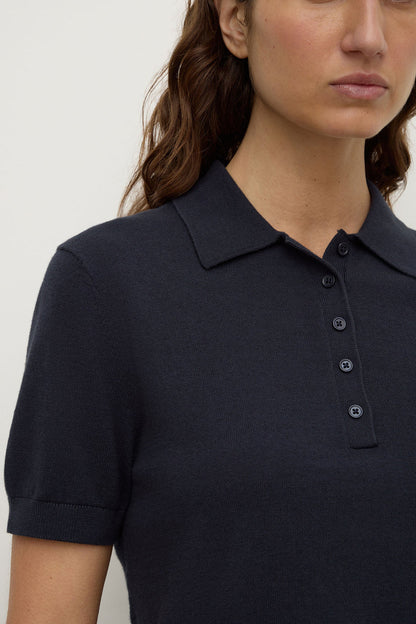 Assembly Label | Sloane Cotton Cashmere Polo - True Navy