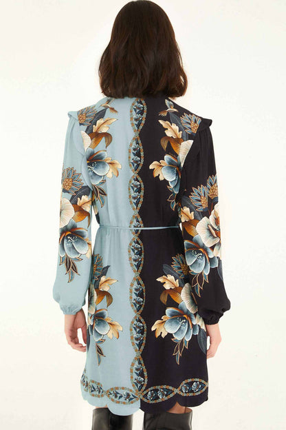 Farm Rio | Wrap Wavy Mini Dress - Snake Garden Mix