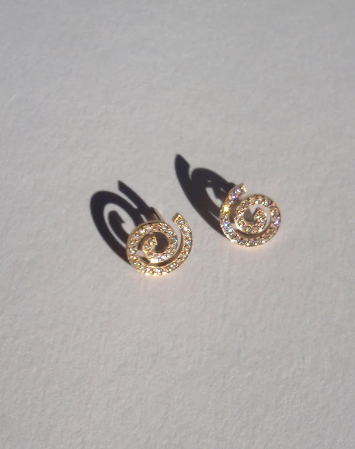 Meadowlark | Spiral Studs Pave - White Diamond