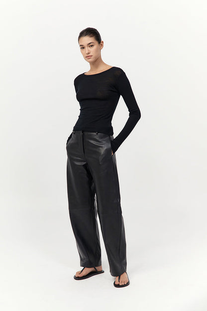 St Agni | Baby Wool Long Sleeve Top - Black