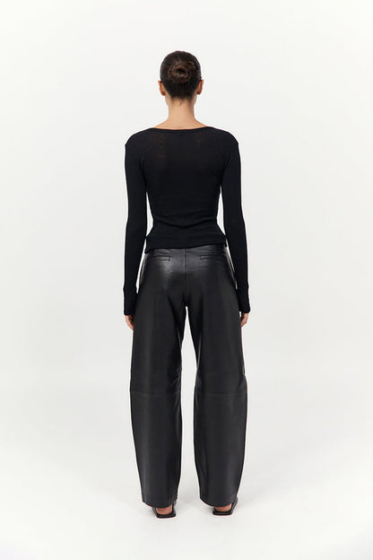 St Agni | Baby Wool Long Sleeve Top - Black