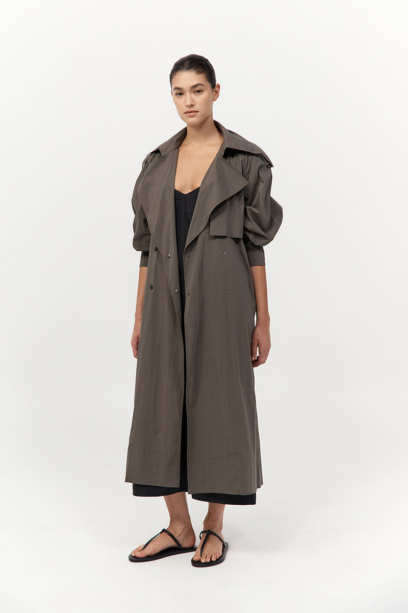 St Agni | Relaxed Trench - Khaki