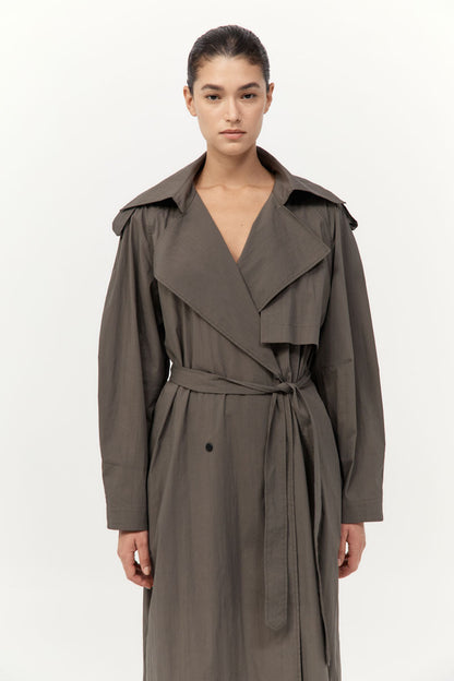 St Agni | Relaxed Trench - Khaki