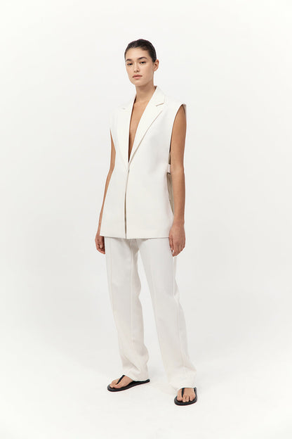St Agni | Relaxed Side Tie Vest - Off White