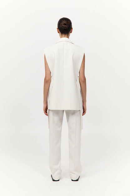 St Agni | Relaxed Side Tie Vest - Off White