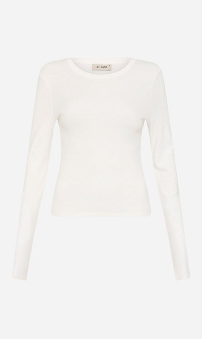 St Agni | Organic Cotton Long Sleeve Top - White