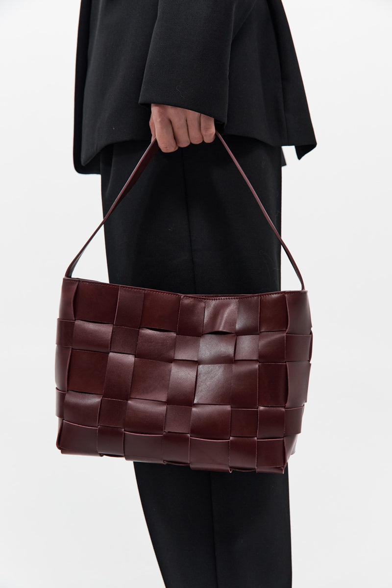 St Agni | Woven Mini Tote - Plum Core