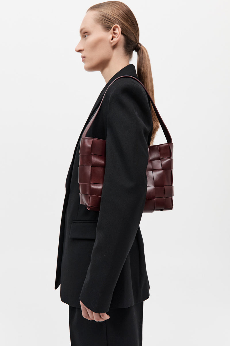 St Agni | Woven Mini Tote - Plum Core