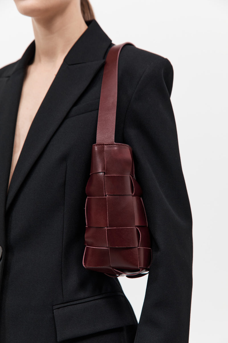 St Agni | Woven Mini Tote - Plum Core
