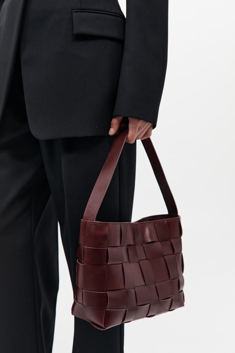 St Agni | Woven Mini Tote - Plum Core