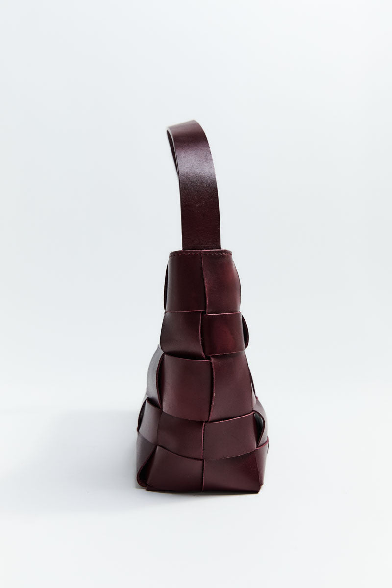 St Agni | Woven Mini Tote - Plum Core