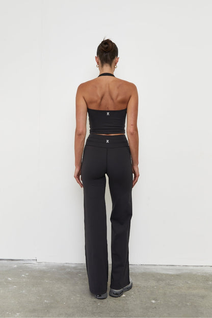 Pinky & Kamal | Straight Leg Tie Up Pant - Black