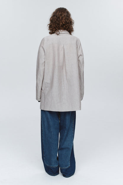 Marle | Tab Shirt - Chocolate Stripe