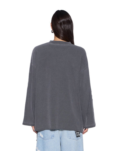 Ksubi | Sott Altar Boyfriend Long Sleeve Tee - Charcoal