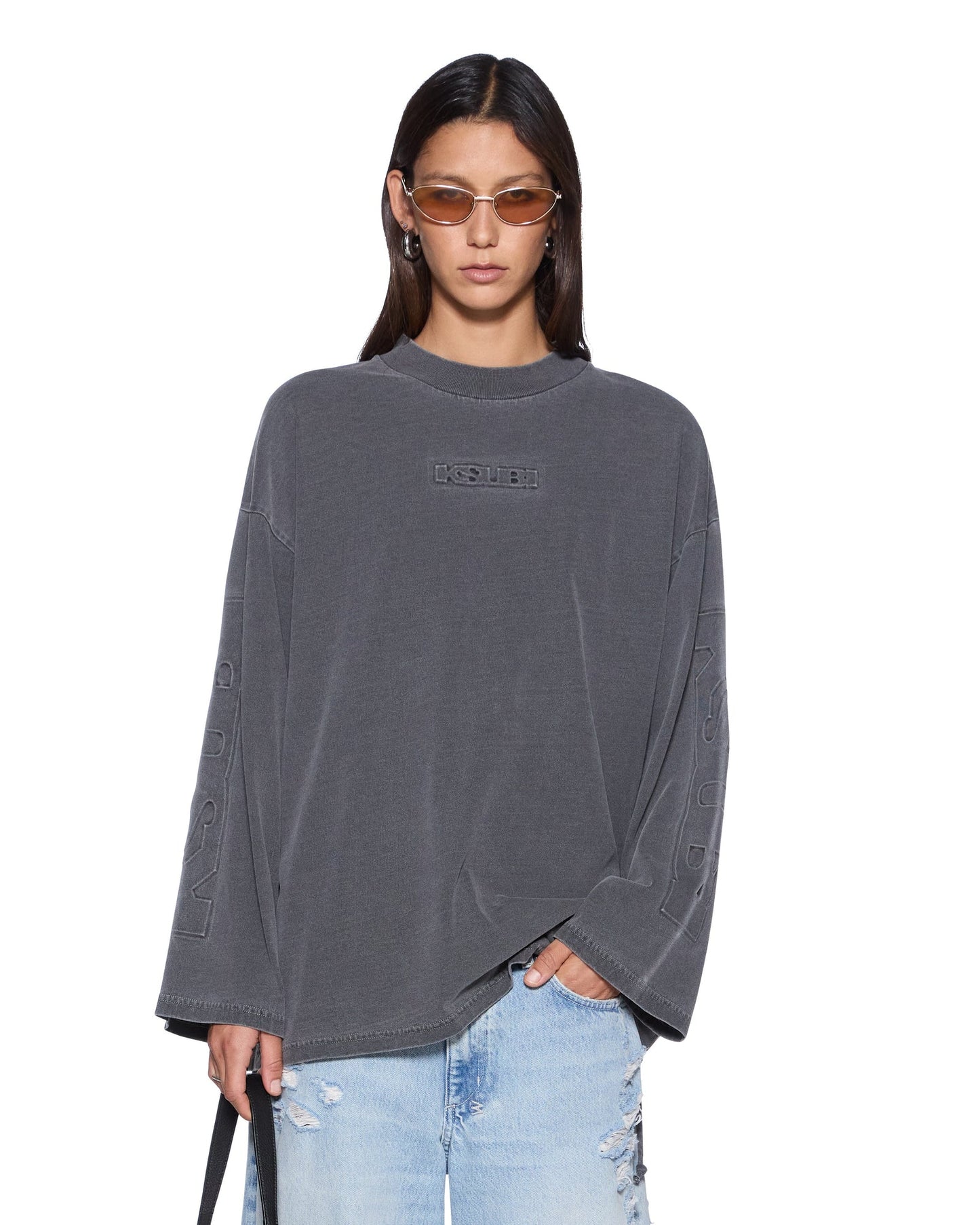 Ksubi | Sott Altar Boyfriend Long Sleeve Tee - Charcoal