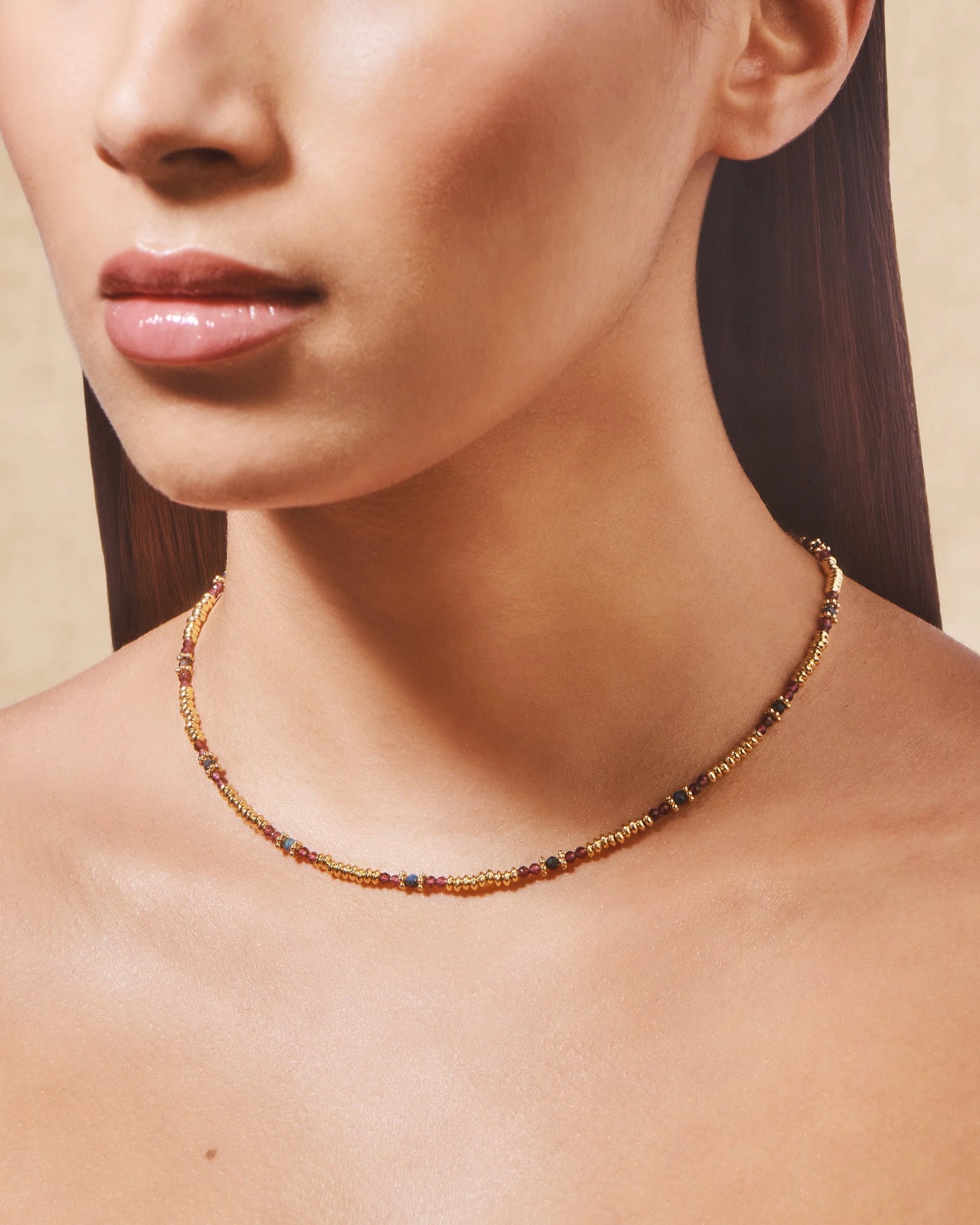Tityaravy | Jamuna Necklace - Garnet/Chrysophase