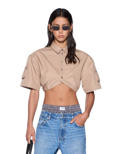 Ksubi | Barker Crop Ss Shirt - Tan
