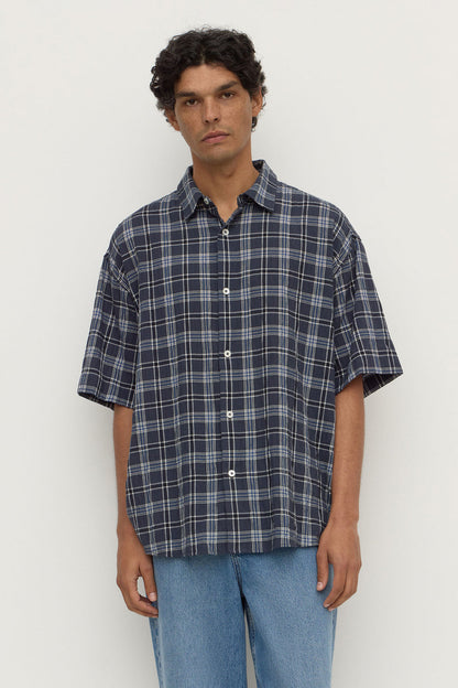 Assembly Label | Tane Check Short Sleeve Shirt - True Navy