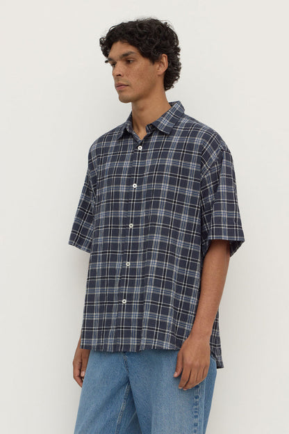 Assembly Label | Tane Check Short Sleeve Shirt - True Navy