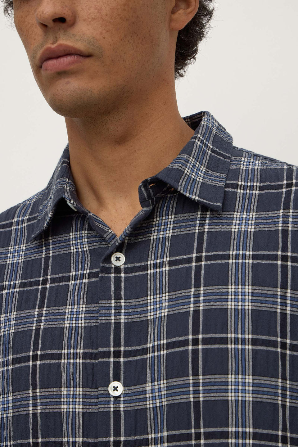 Assembly Label | Tane Check Short Sleeve Shirt - True Navy