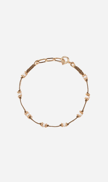 Tityaravy | Lotus Bracelet  - Beige/Fresh Water Pearls