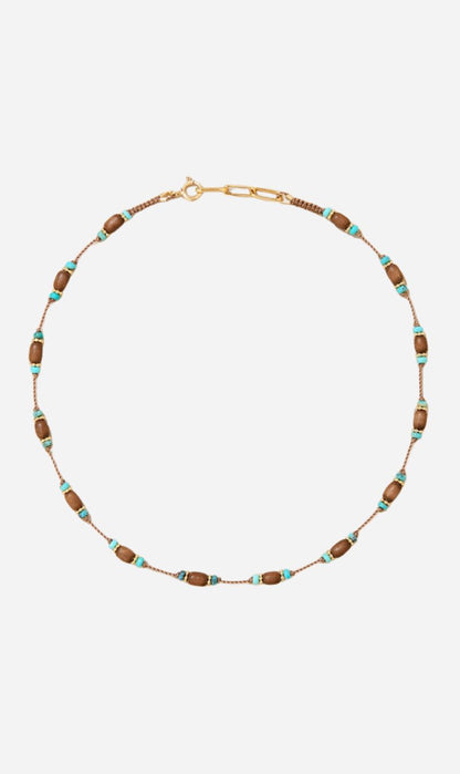 Tityaravy | Padma Necklace -  Wood & Turquoise