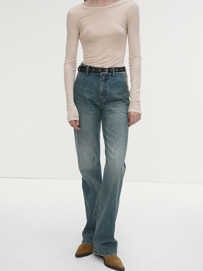 Tonywack | Straight Leg Denim Jeans - Washed Blue