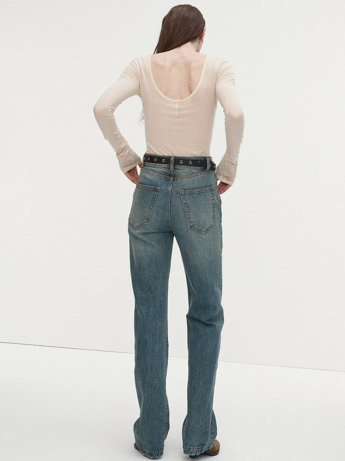 Tonywack | Straight Leg Denim Jeans - Washed Blue
