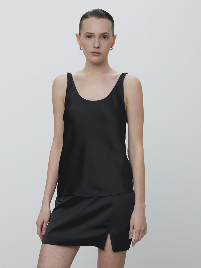 Tonywack | Satin Low Waist Mini Skirt - Black