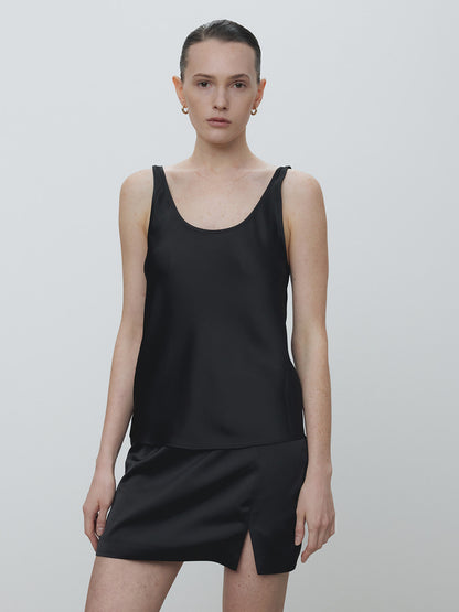 Tonywack | Satin Low Waist Mini Skirt - Black