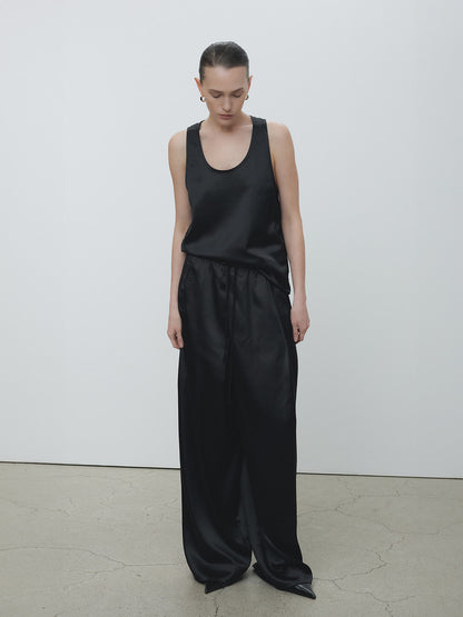 Tonywack | Satin Trousers - Black