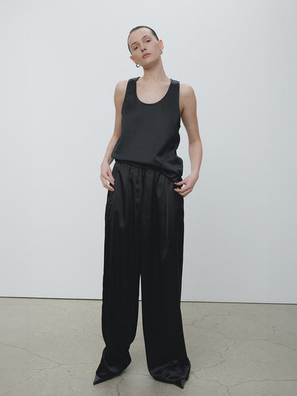 Tonywack | Satin Trousers - Black