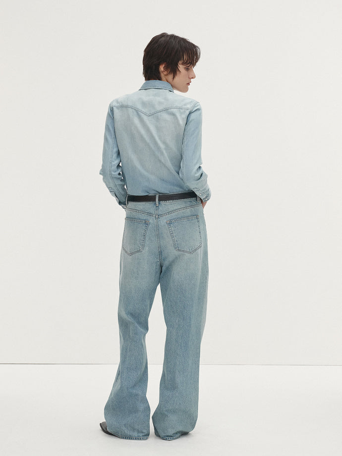 Tonywack | Washed Denim Western Shirt - Washed Light Blue