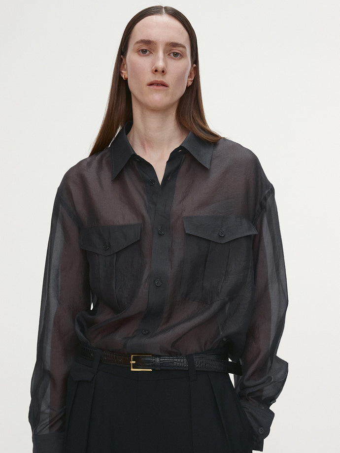 Tonywack | Oversized Sheer Shirt - Carbon Grey