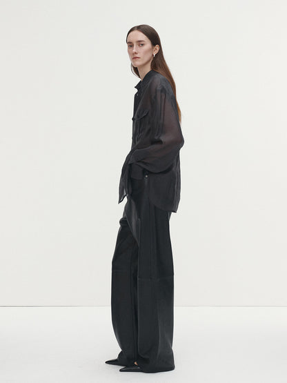 Tonywack | Oversized Sheer Shirt - Carbon Grey