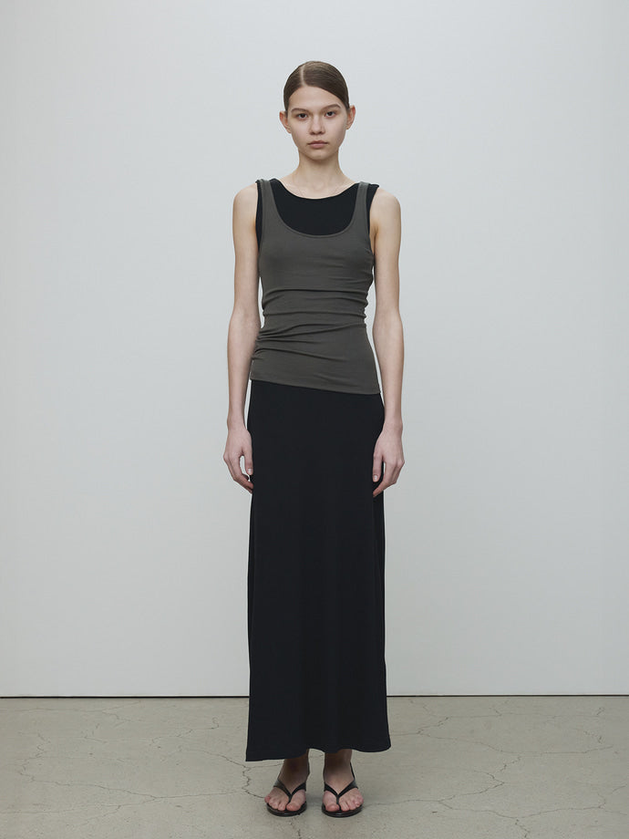 Tonywack | Tencel U Neck Sleeveless - Olive Charcoal