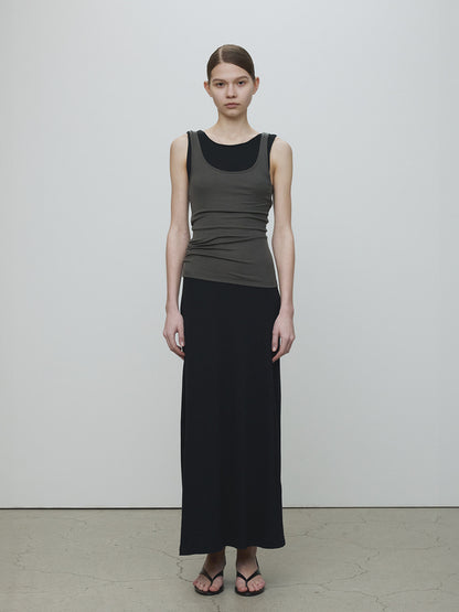 Tonywack | Tencel U Neck Sleeveless - Olive Charcoal