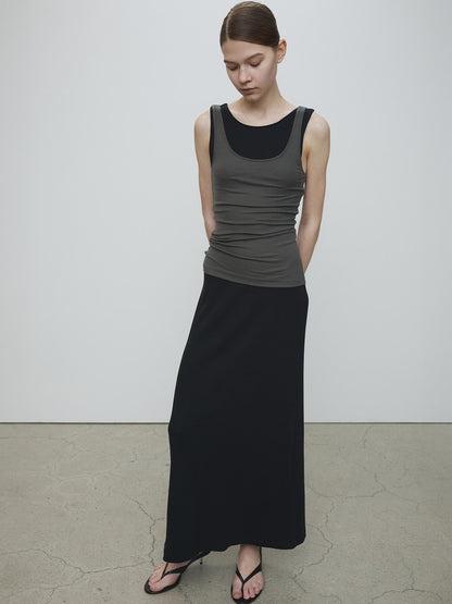 Tonywack | Tencel U Neck Sleeveless - Olive Charcoal