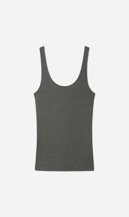 Tonywack | Tencel U Neck Sleeveless - Olive Charcoal