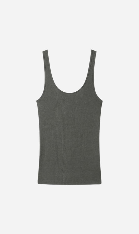 Tonywack | Tencel U Neck Sleeveless - Olive Charcoal