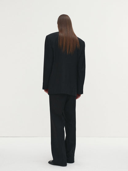 Tonywack | Light Wool Oversized Blazer - Black