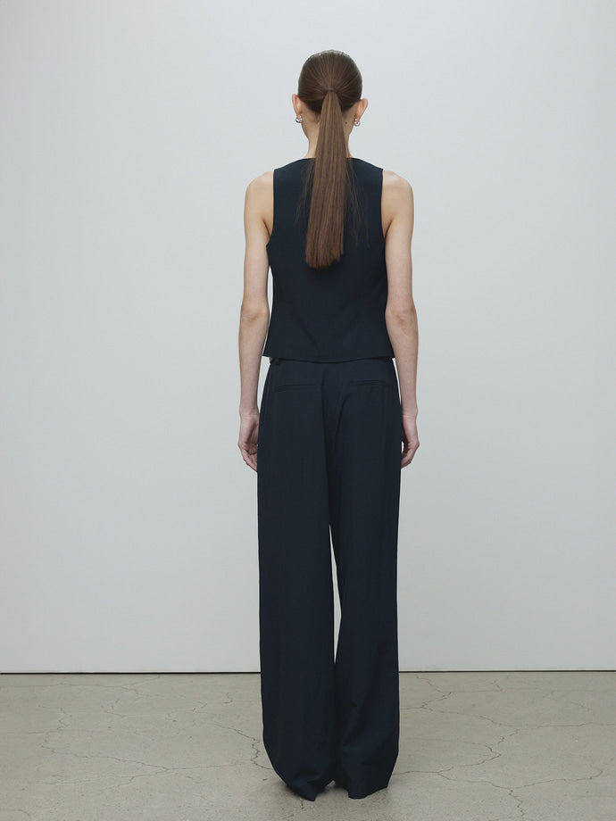 Tonywack | Linen Tailored Vest - Navy